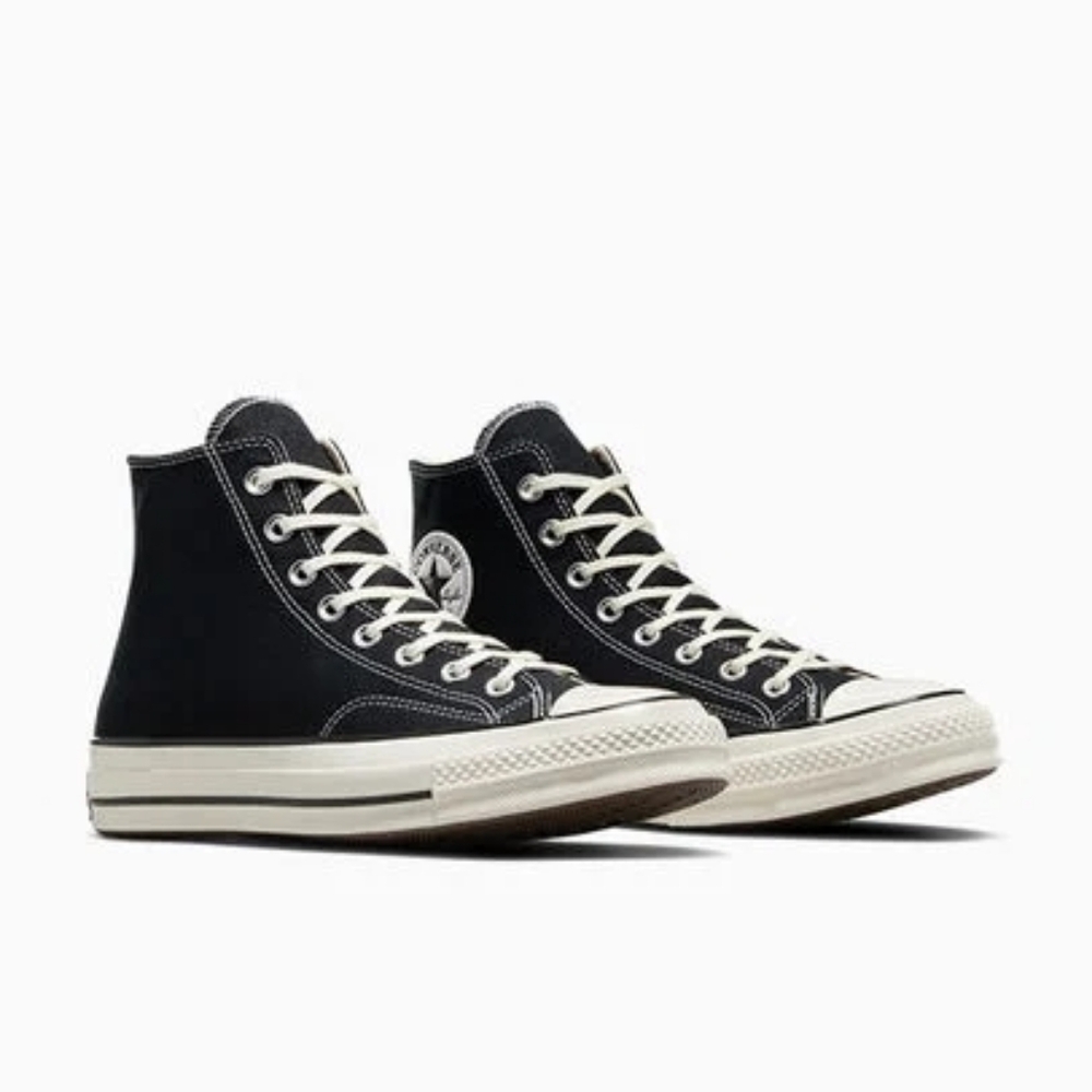EUC Converse All Stars- Chuck 70 Canvas Hightops- Women's Size 5, Black/Egret - Picture 3 of 7